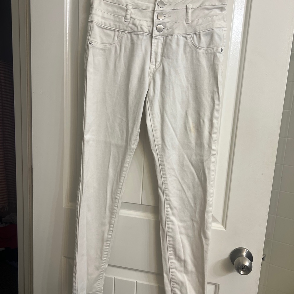 Ashley Mason White Straight Leg Jeans